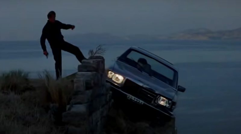 Bond (Roger Moore) kicked the car in "For Your Eyes Only" (1981)