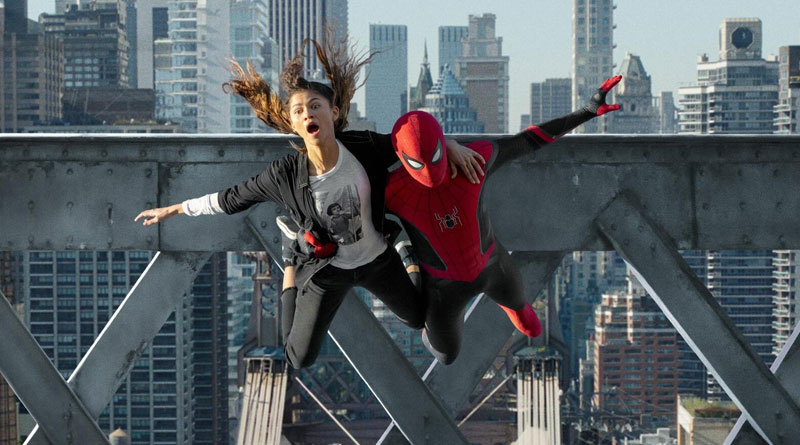 Spider-Man (Tom Holland) and MJ (Zendaya) in "Spider-Man: No Way Home" (2021)