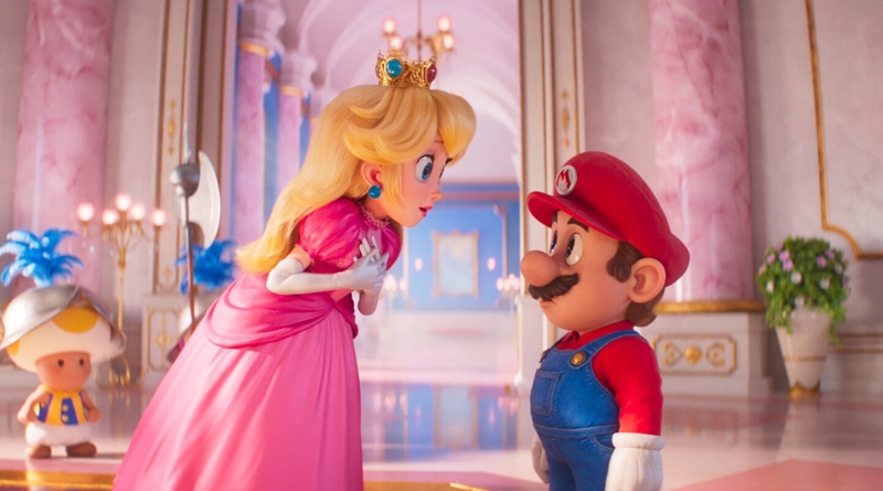 Mario (Chris Pratt) and Princess Peach (Anya Taylor-Joy) in "The Super Mario Bros. Movie" (2023)