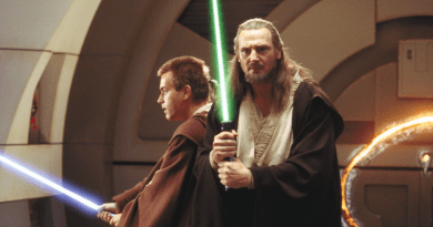 Qui-Gon Jinn (Liam Neeson) and Obi-Wan Kenobi (Ewan McGregor) in "Star Wars: Episode I - The Phantom Menace" 25th anniversary re-release