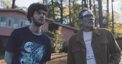 Jack Quaid and Jeffrey Dean Morgan in "Neighborhood Watch" (2025)