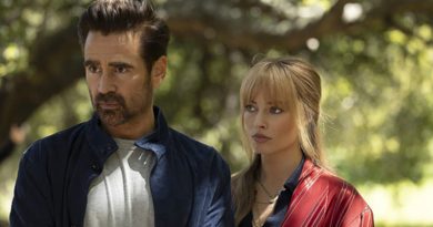 Colin Farrell and Margot Robbie in "A Big Bold Beautiful Journey" (2025)